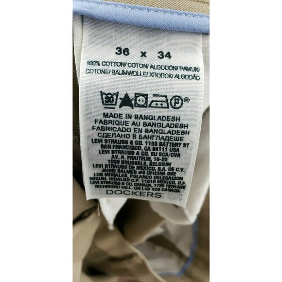 Dockers Signature Khaki Pants Mens Size 36x34 Flat Front 100% Cotton Tan - Picture 7 of 8